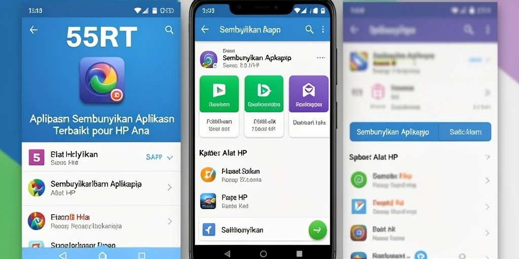 Tampilan antarmuka 55RT yang mudah digunakan untuk menyembunyikan aplikasi.