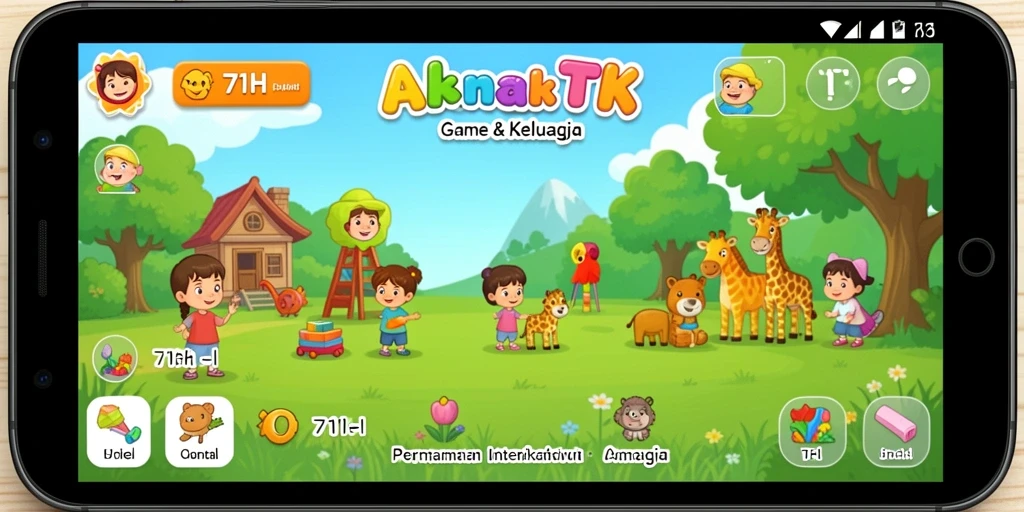Antarmuka ceria dan interaktif untuk Game Anak TK.