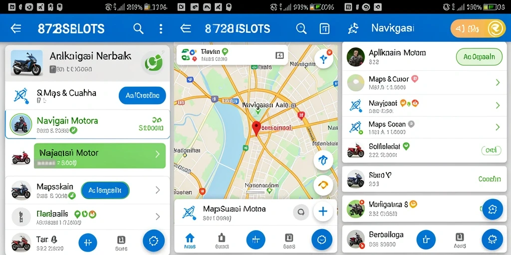 Antarmuka aplikasi 8728SLOTS menampilkan peta navigasi motor yang jelas.