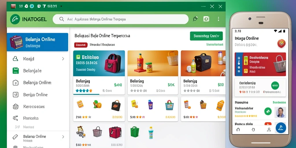Tampilan antarmuka aplikasi INATOGEL untuk Belanja Online.