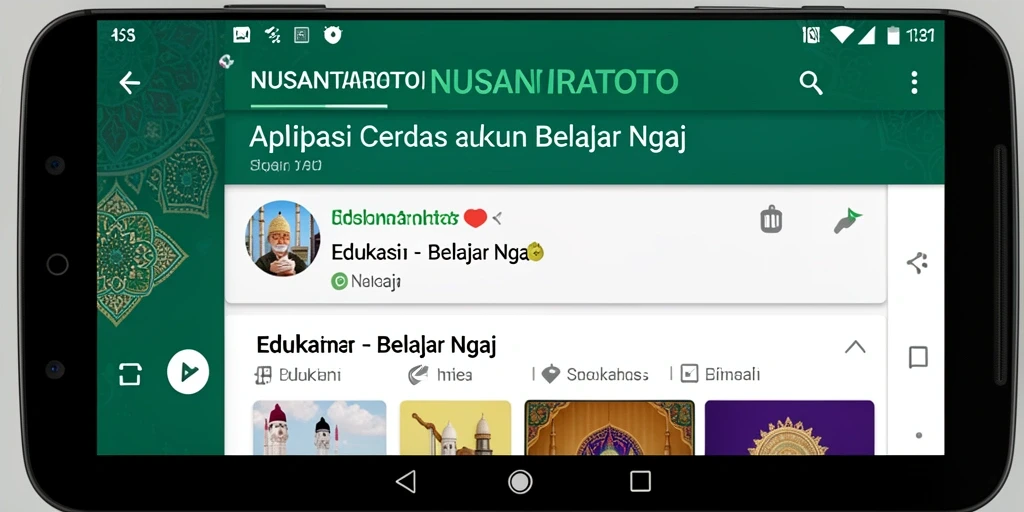 Antarmuka aplikasi NUSANTARATOTO untuk belajar ngaji yang interaktif.