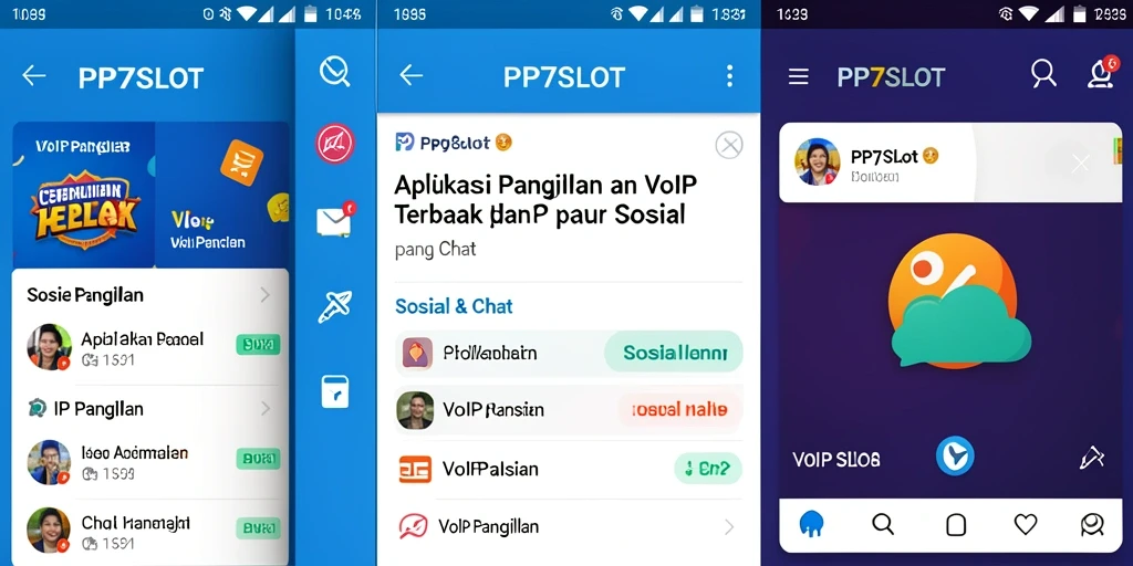 Antarmuka aplikasi PP7SLOT untuk panggilan VoIP yang sederhana dan intuitif.