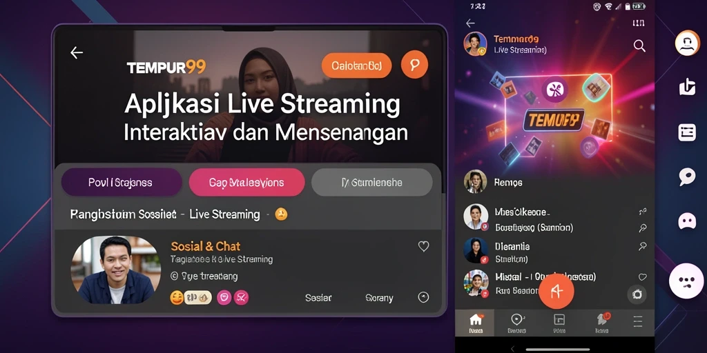 Antarmuka bersih dan mudah digunakan untuk Live Streaming di TEMPUR99.