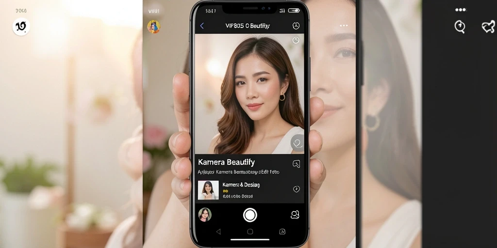 Screenshot VIP805 menampilkan fitur Kamera Beautify yang menarik.